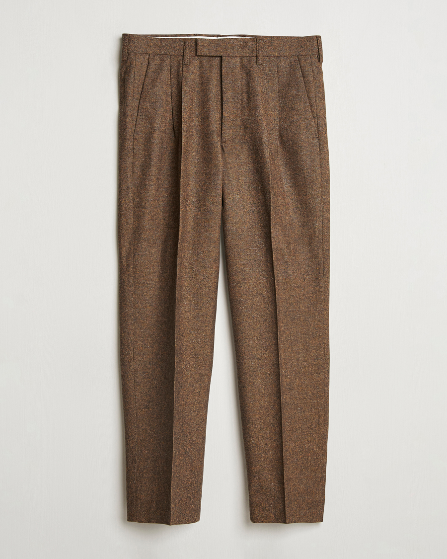 Men | Trousers | NN07 | Fritz Wool Pleated Trousers Orange Brown