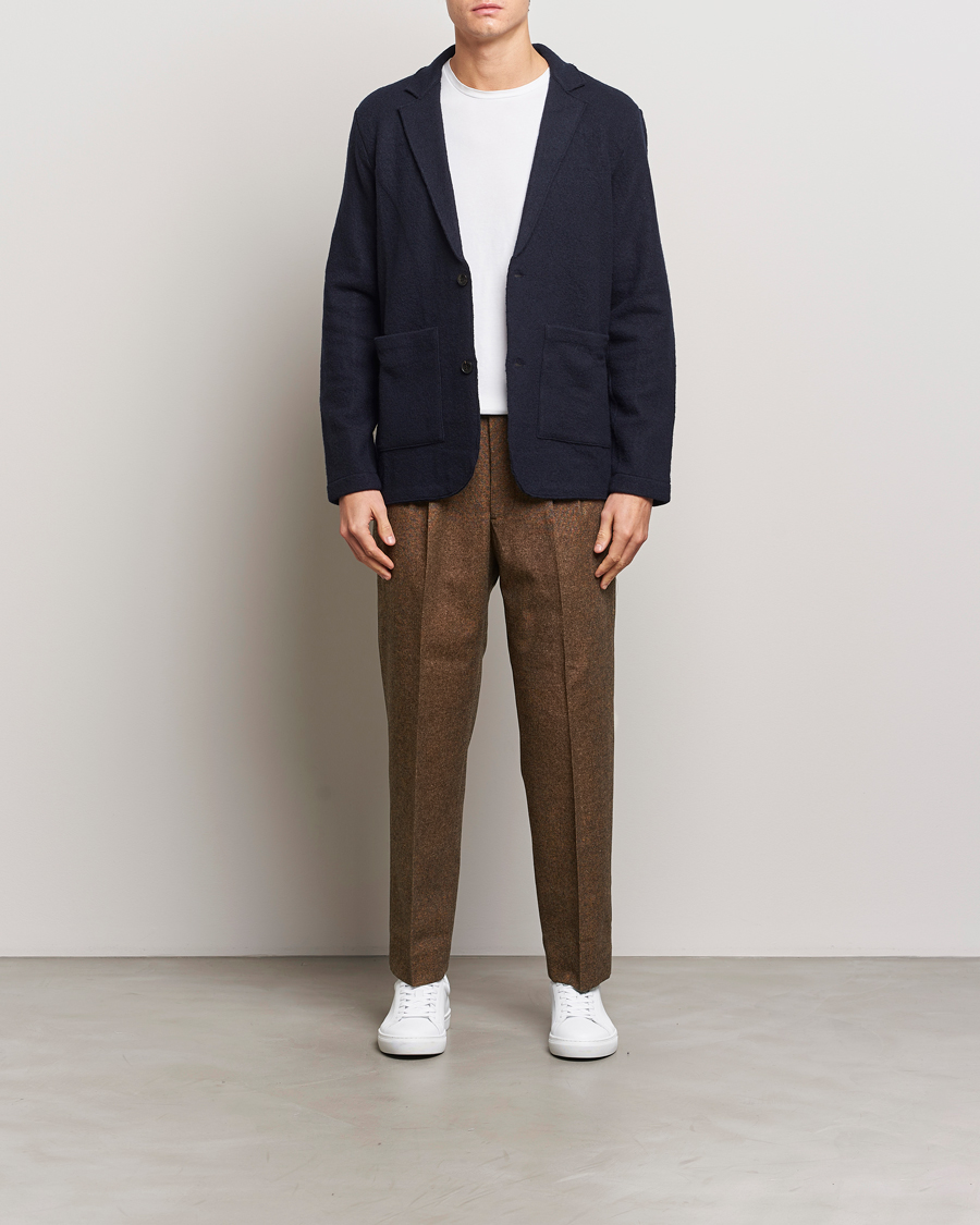Men | Trousers | NN07 | Fritz Wool Pleated Trousers Orange Brown