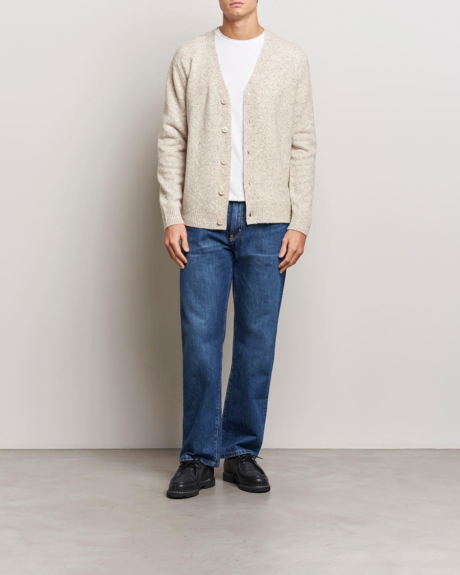 Men | Sweaters & Knitwear | NN07 | John Wool Knitted Cardigan White Peppar