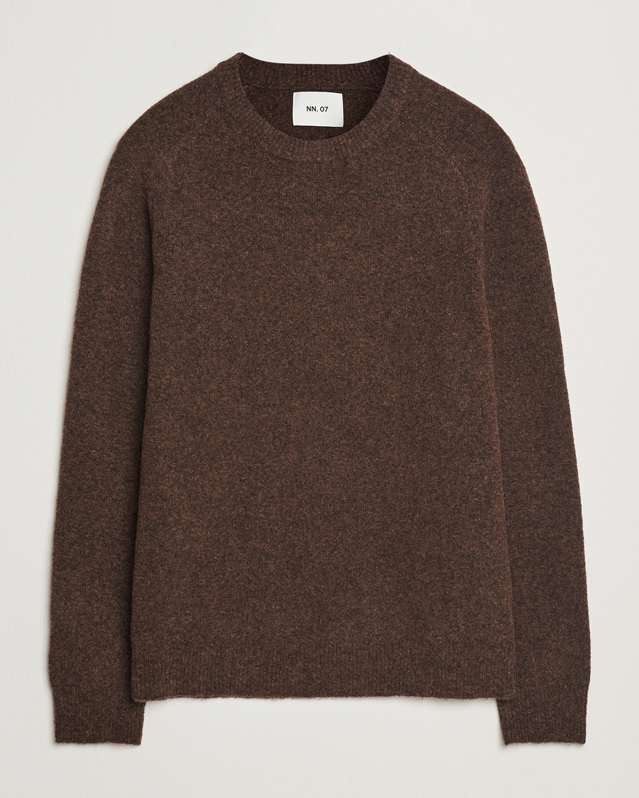 Men | Sweaters & Knitwear | NN07 | John Wool Knitted Sweater Demitasse Brown