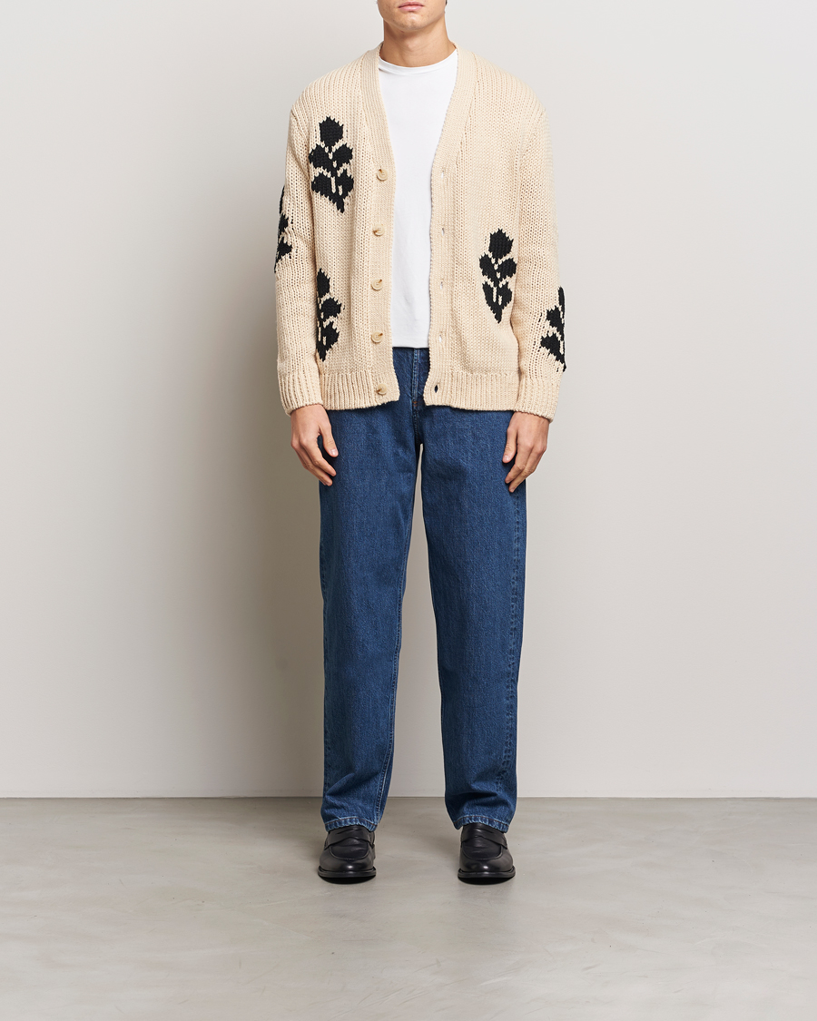 Men | Sweaters & Knitwear | NN07 | Mika Knitted Leaf Cardigan Ecru