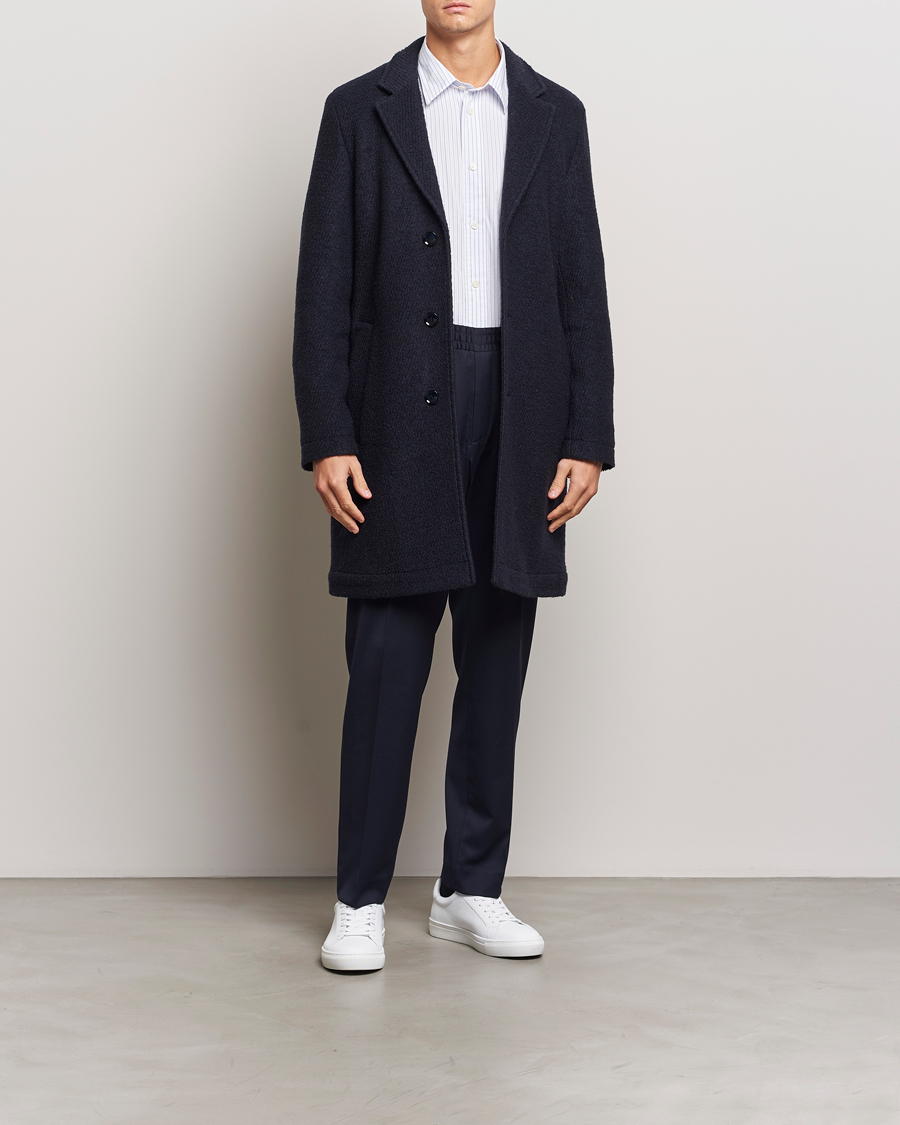 Men | Trousers | Filippa K | Relaxed Terry Wool Trousers Navy