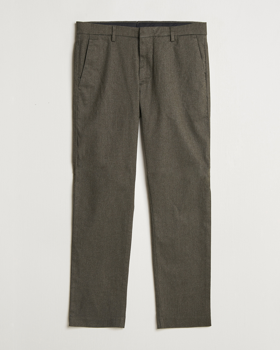 Men | Trousers | NN07 | Theo Brushed Cotton Trousers Dark Army