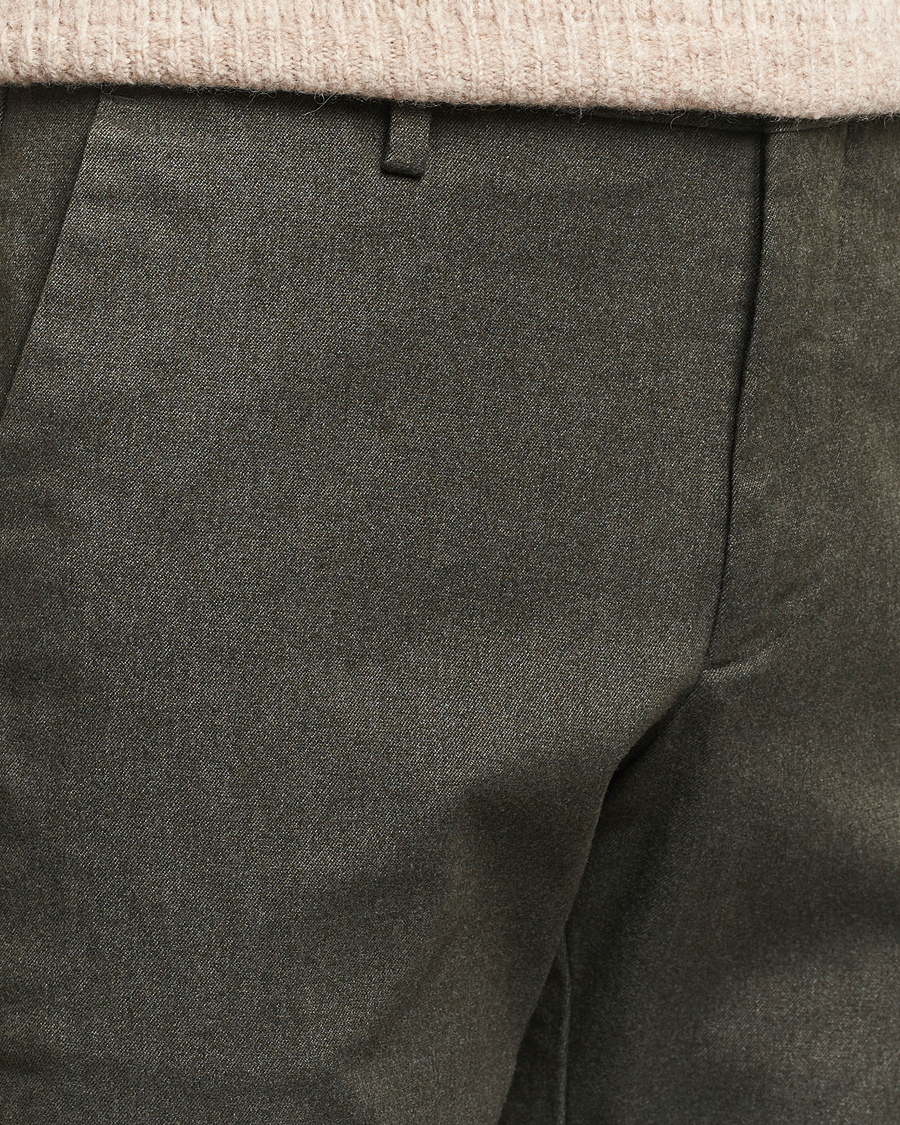 Men | Trousers | NN07 | Theo Brushed Cotton Trousers Dark Army