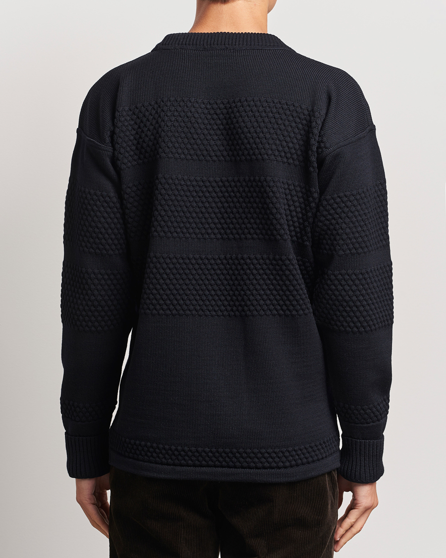 Men | Sweaters & Knitwear | S.N.S. Herning | Fisherman Wool Crew Neck Sweater Navy Blue