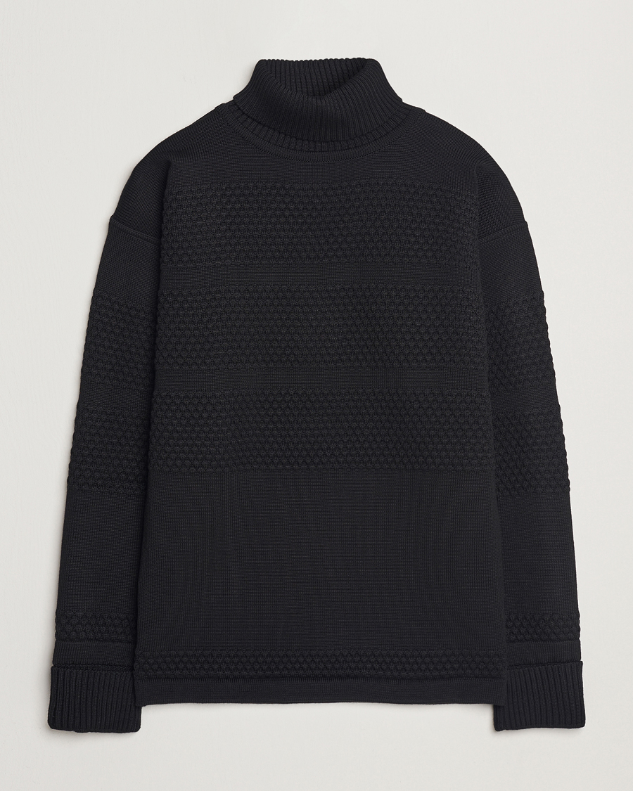 Men | Sweaters & Knitwear | S.N.S. Herning | Fisherman Wool Rollneck Sweater Black