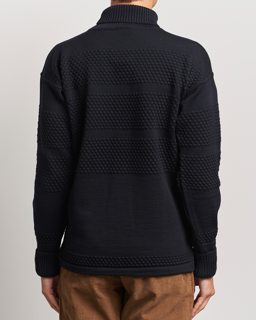 Men | Sweaters & Knitwear | S.N.S. Herning | Fisherman Wool Rollneck Sweater Navy Blue