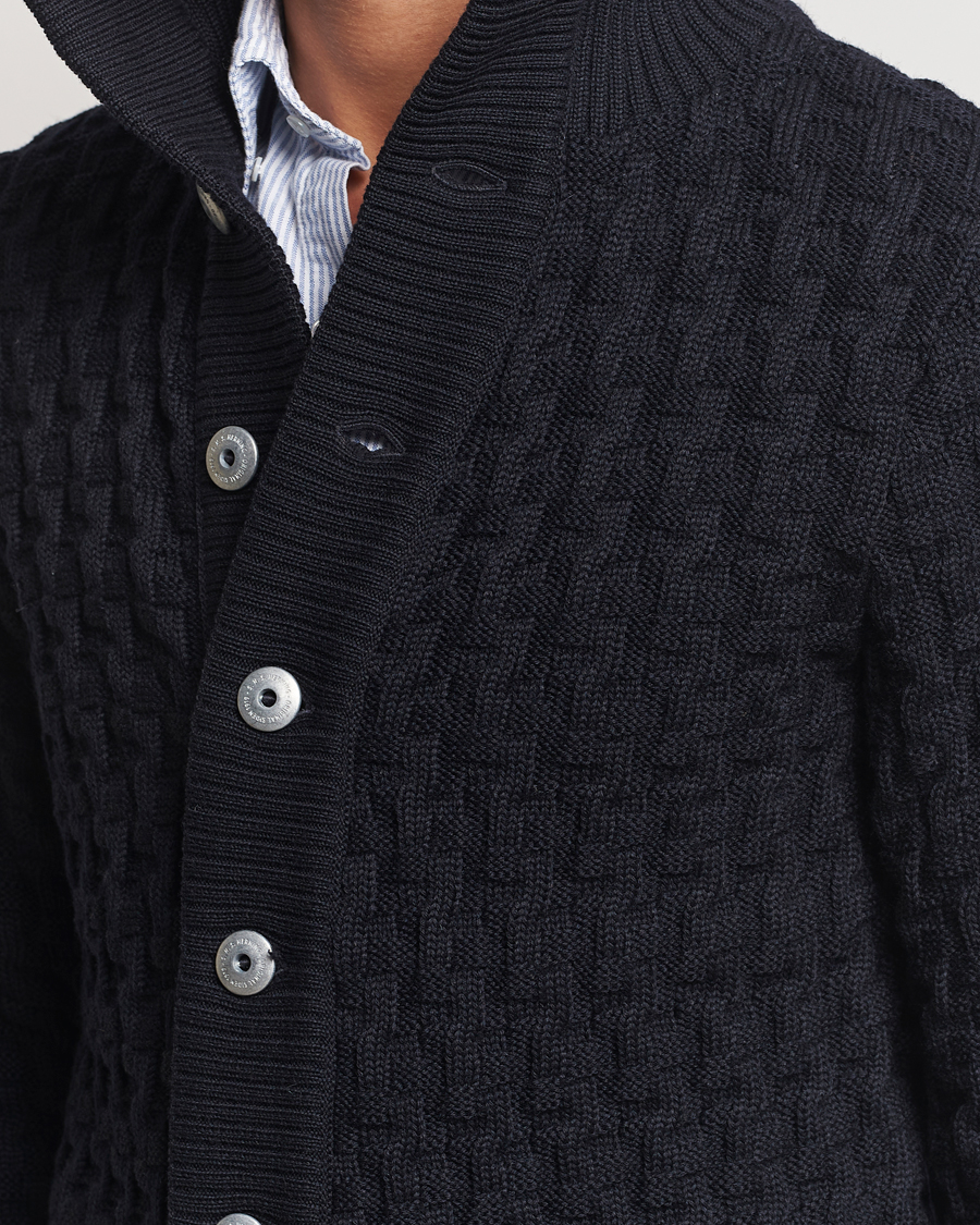 Men | Sweaters & Knitwear | S.N.S. Herning | Stark Wool Cable Cardigan Navy