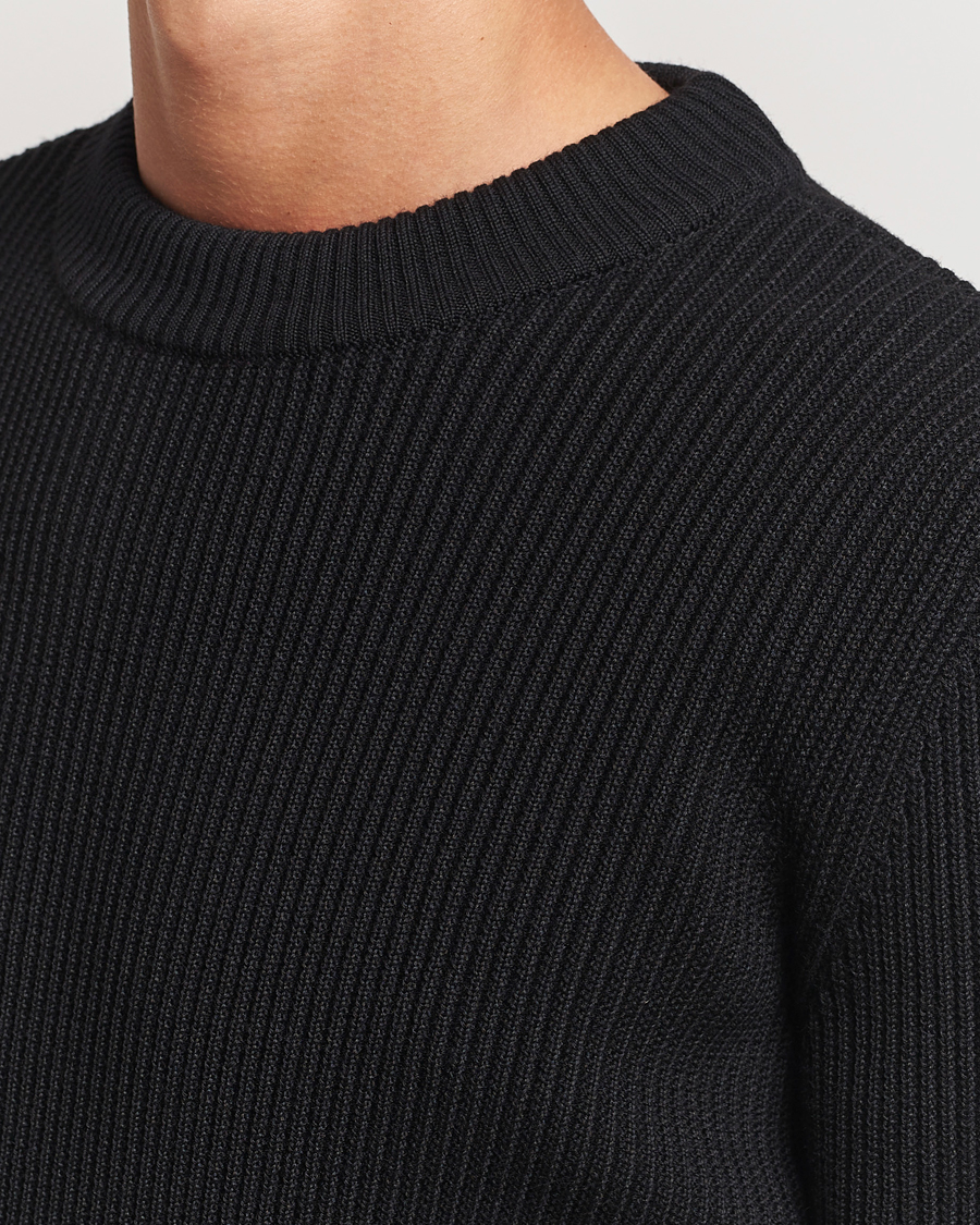 Men | Sweaters & Knitwear | S.N.S. Herning | Fender Wool Crew Neck Black
