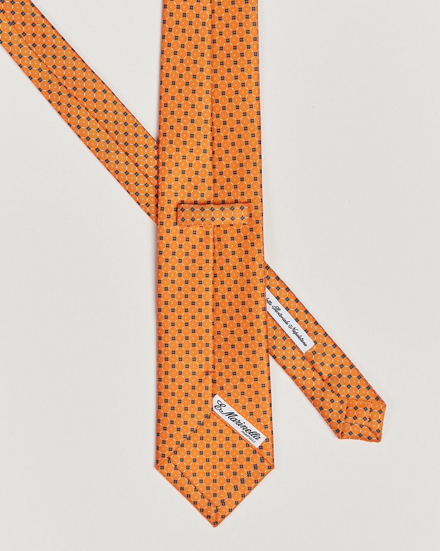 Men | Ties | E. Marinella | 3-Fold Printed Silk Tie Orange