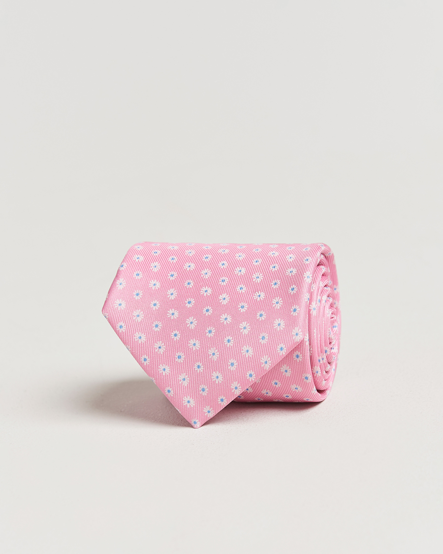 Men | Ties | E. Marinella | 3-Fold Printed Silk Tie Pink