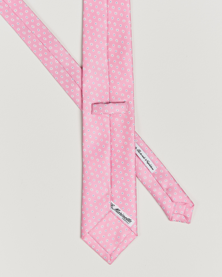 Men | Ties | E. Marinella | 3-Fold Printed Silk Tie Pink