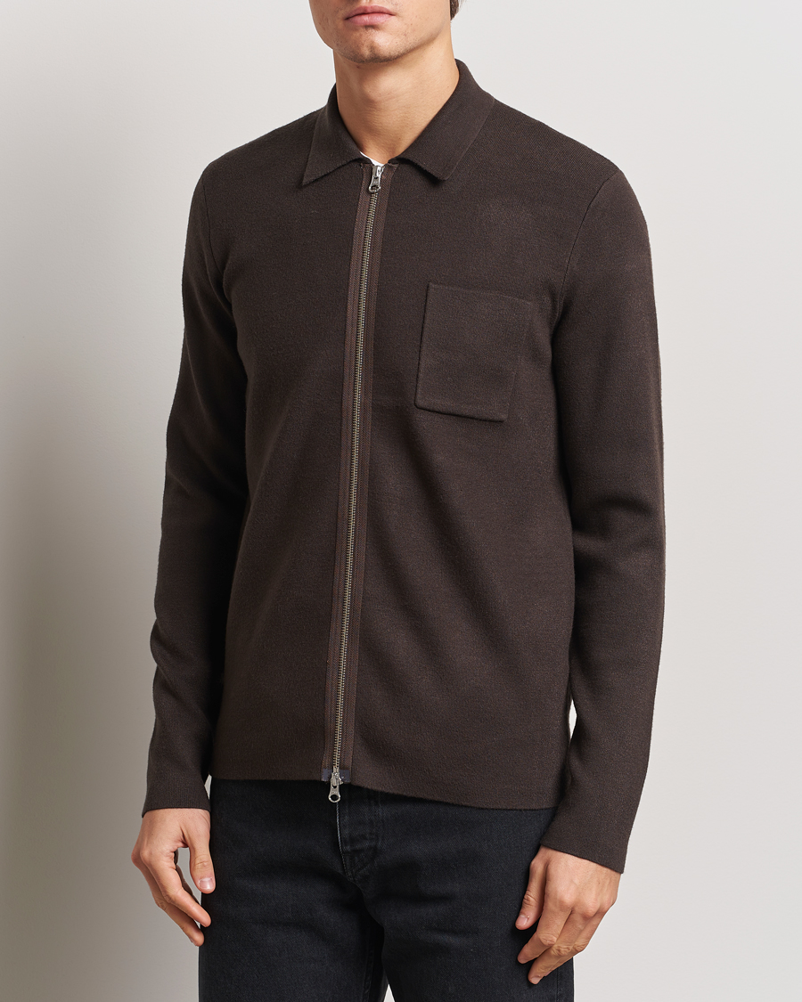 Men | Sweaters & Knitwear | Samsøe Samsøe | Guna Full Zip Turkish Coffee