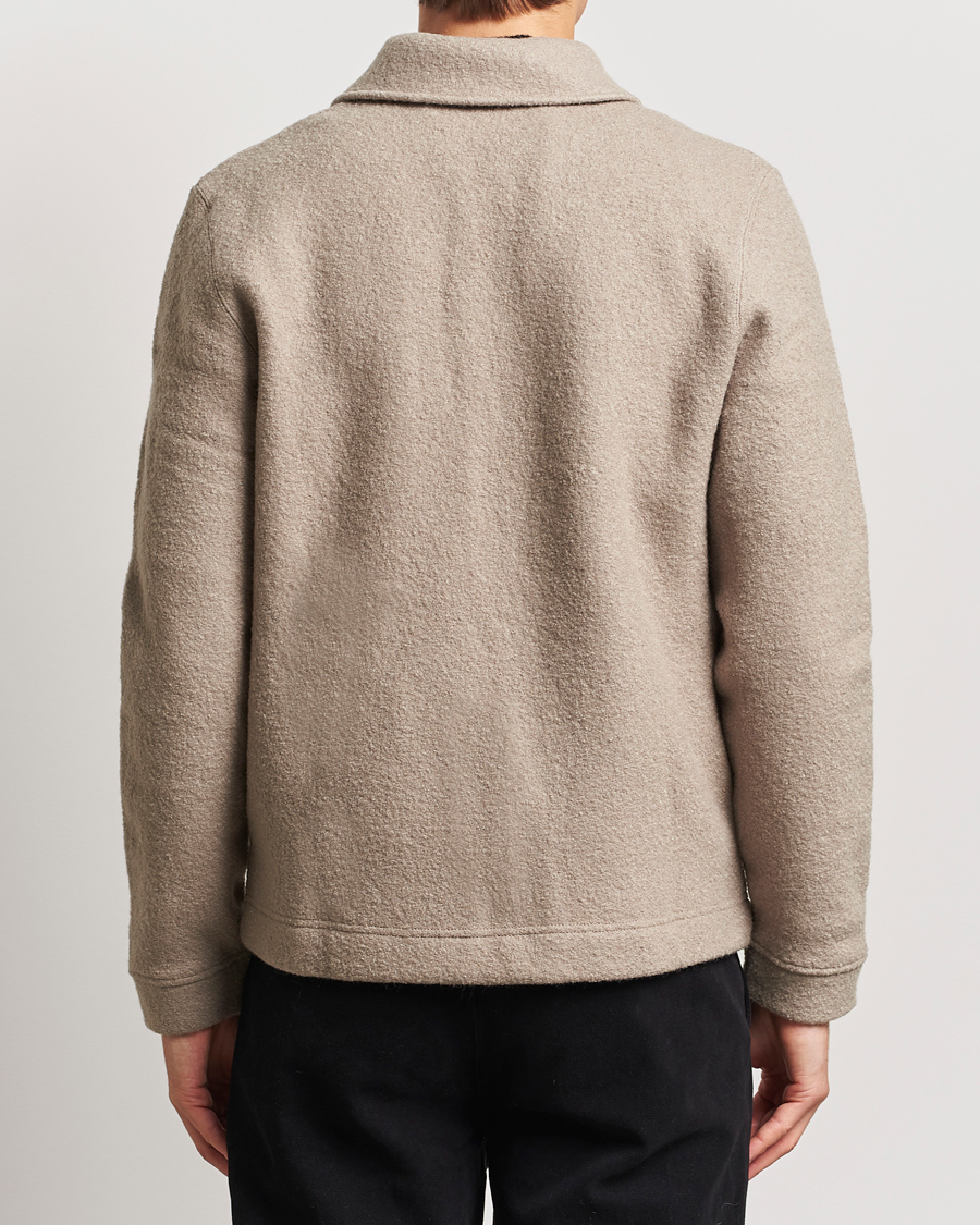 Men | Sweaters & Knitwear | Samsøe Samsøe | Hannes Boiled Wool Full Zip Seneca Rock