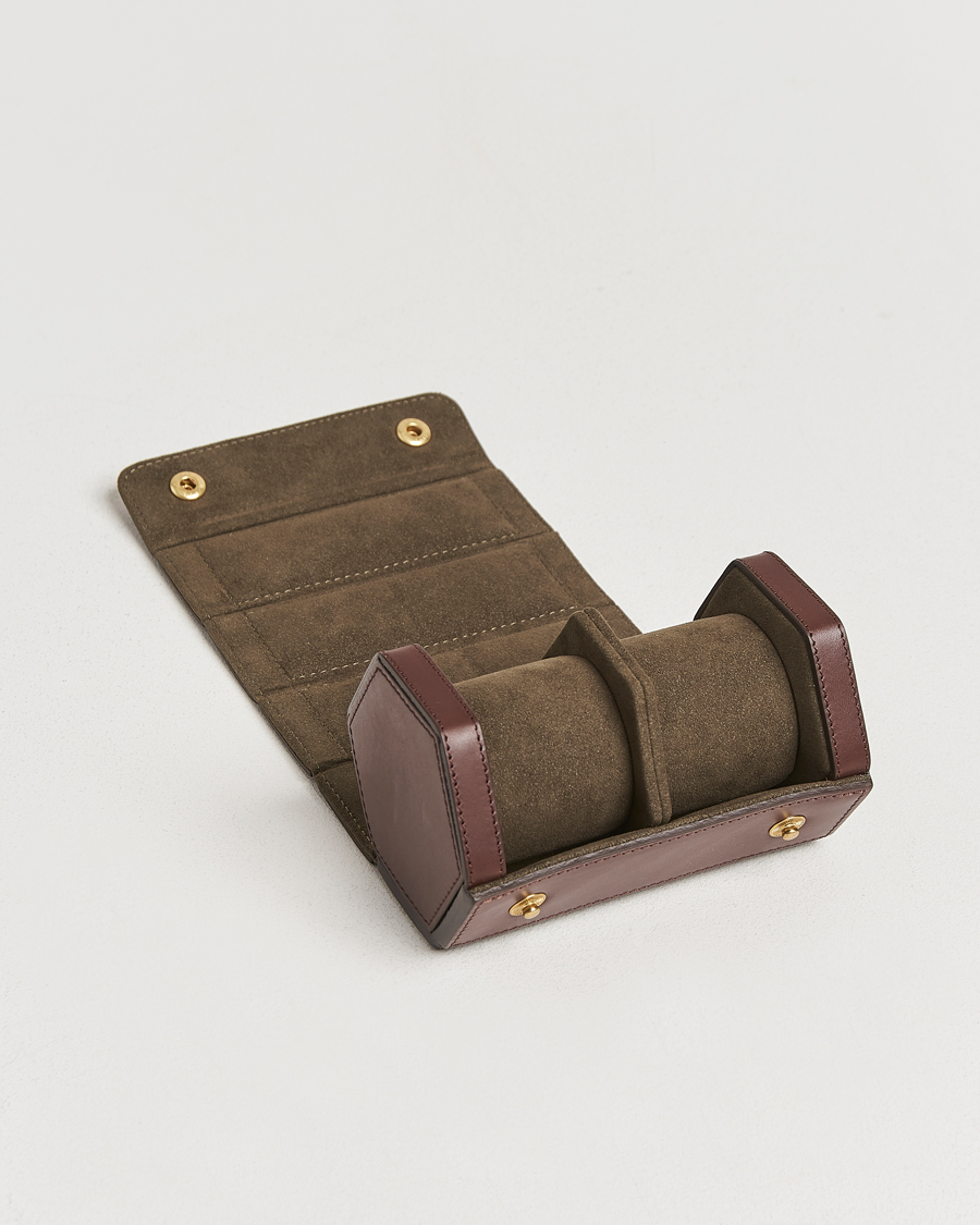 Men | Watch winders & boxes | Bennett Winch | Double Watch Roll Brown