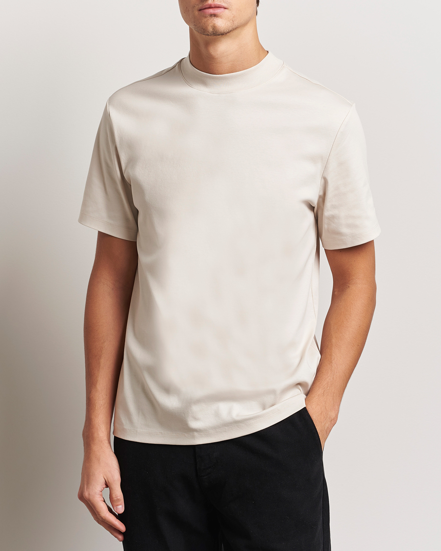 Men | T-Shirts | J.Lindeberg | Ace Mock Neck T-Shirt Moonbeam