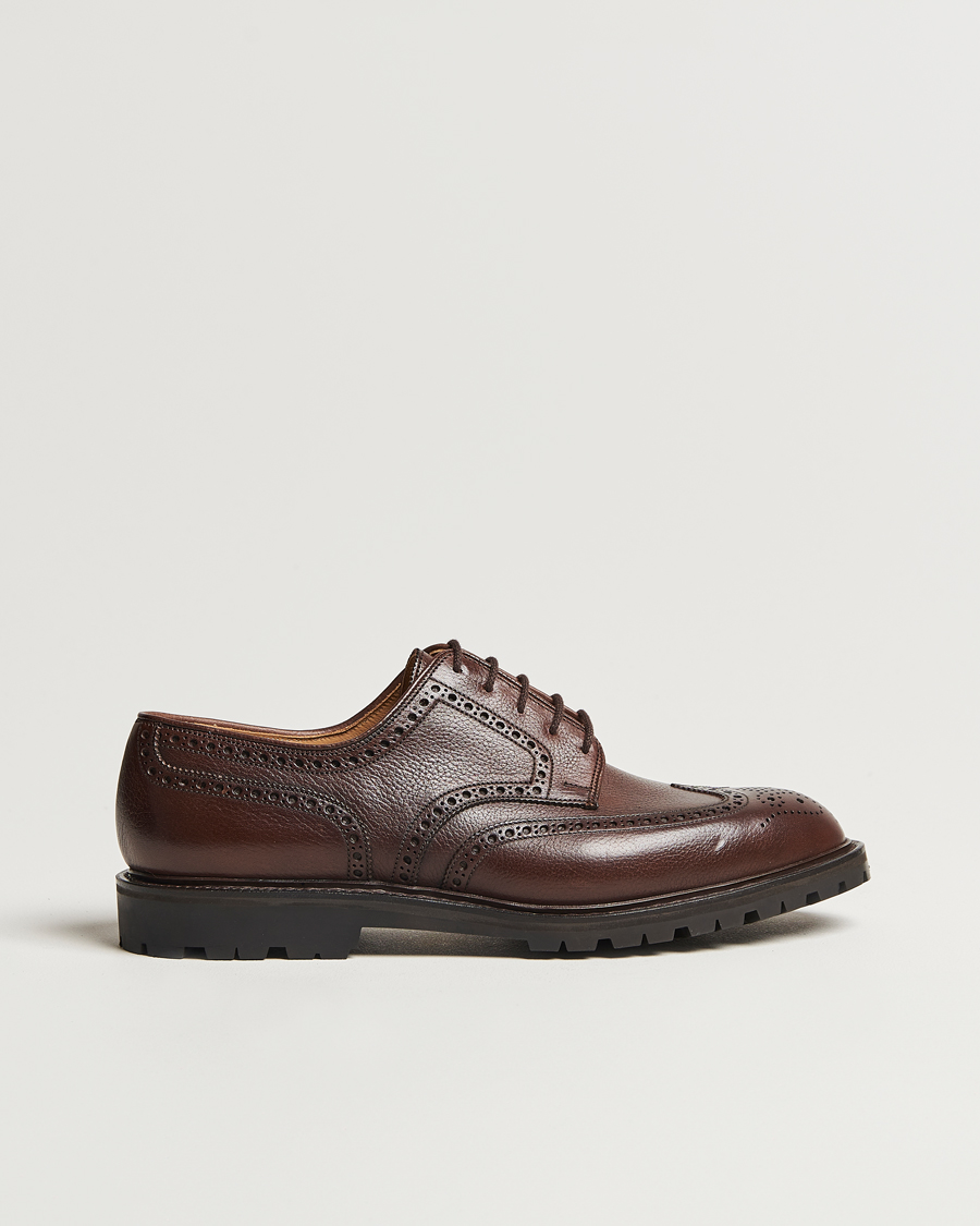 Men | Brogues | Crockett & Jones x Tärnsjö Garveri | Crockett & Jones Pembroke Milled Grain Vibram Dark Brown