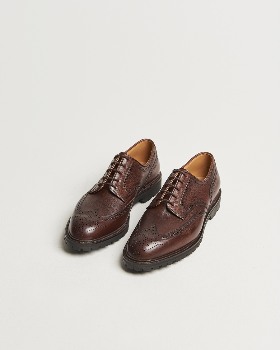 Men | Brogues | Crockett & Jones x Tärnsjö Garveri | Crockett & Jones Pembroke Milled Grain Vibram Dark Brown