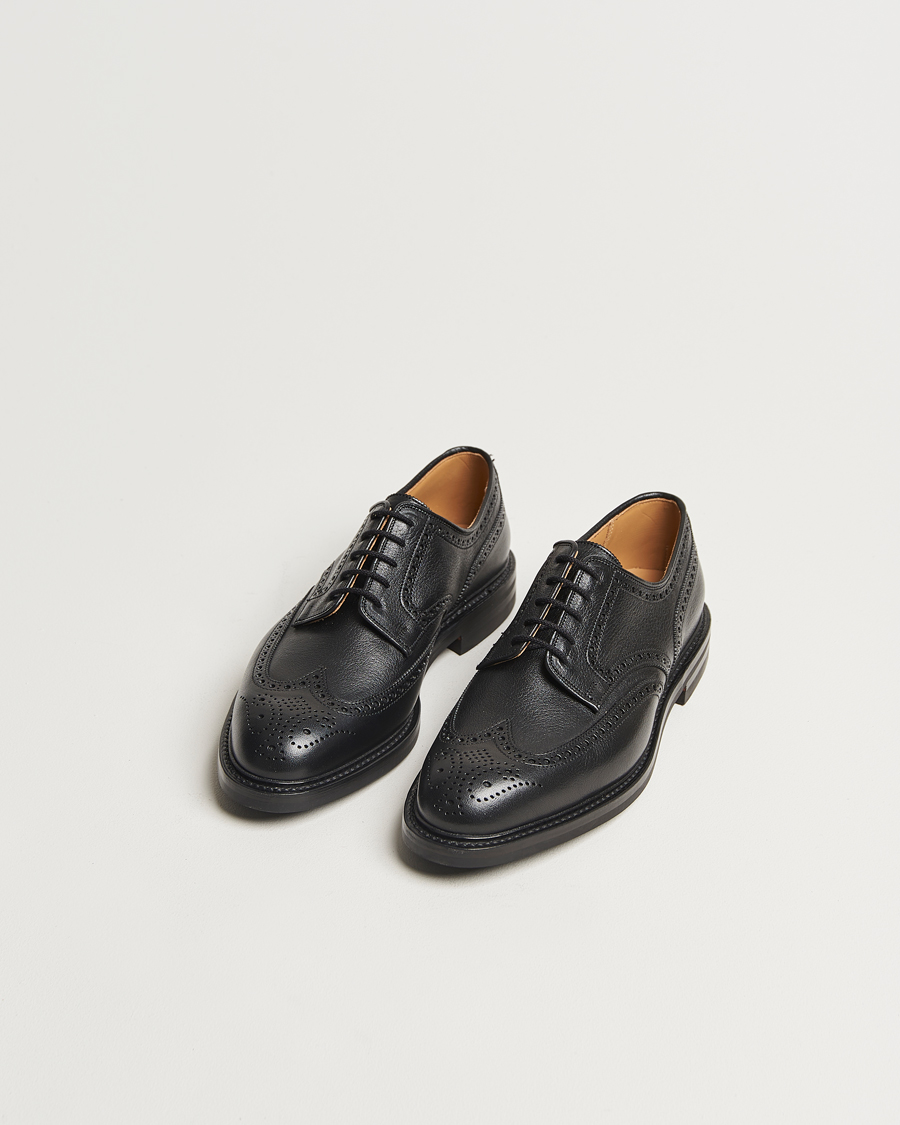 Men | Brogues | Crockett & Jones x Tärnsjö Garveri | Crockett & Jones Pembroke Milled Grain Dainite Black