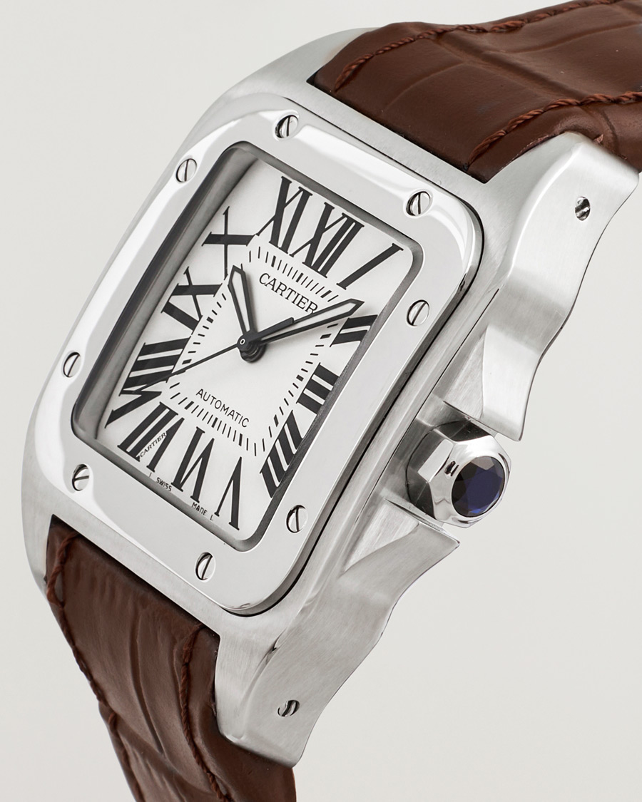 Men | Cartier Pre-Owned Santos 100 Silver | Cartier Pre-Owned | Santos 100 Silver