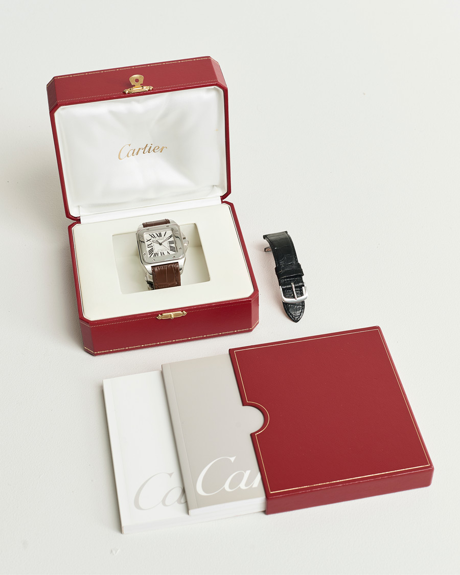 Men | Cartier Pre-Owned Santos 100 Silver | Cartier Pre-Owned | Santos 100 Silver