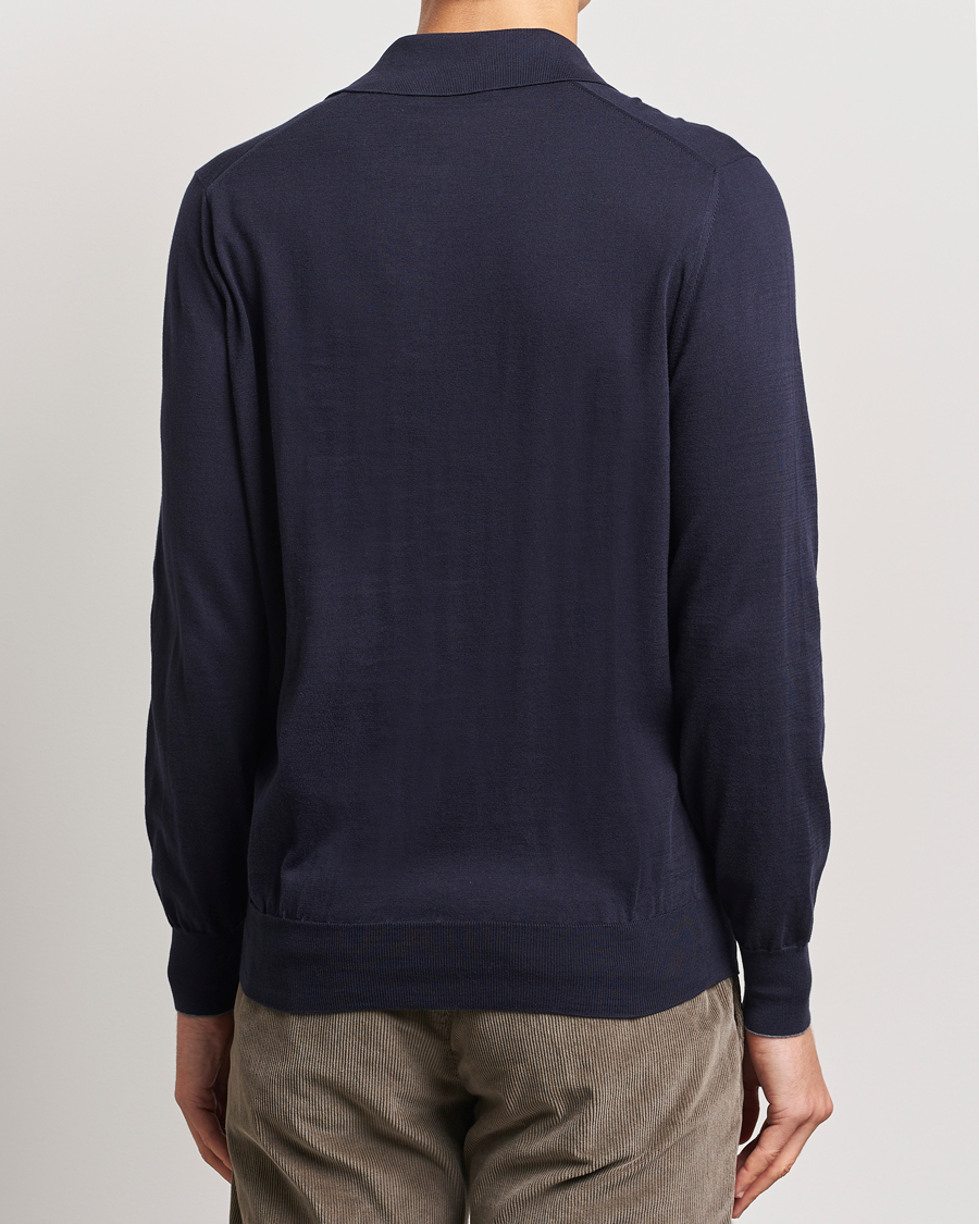 Men | Sweaters & Knitwear | Brunello Cucinelli | Long Sleeve Polo Navy