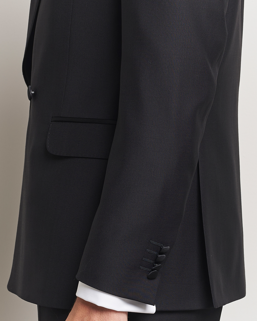 Men | Blazers | Oscar Jacobson | Fattore Double Breasted Tuxedo Blazer Black