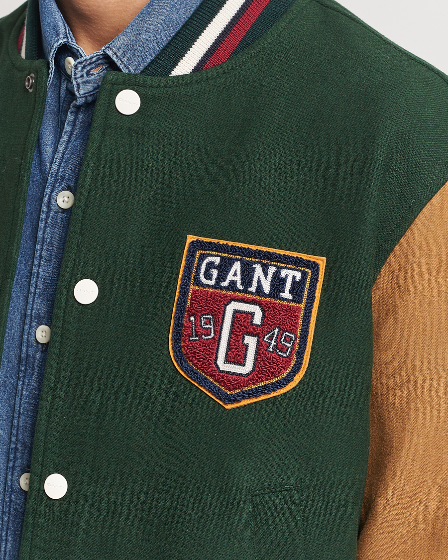Men | Coats & Jackets | GANT | Wool Varisty Jacket Tartan Green