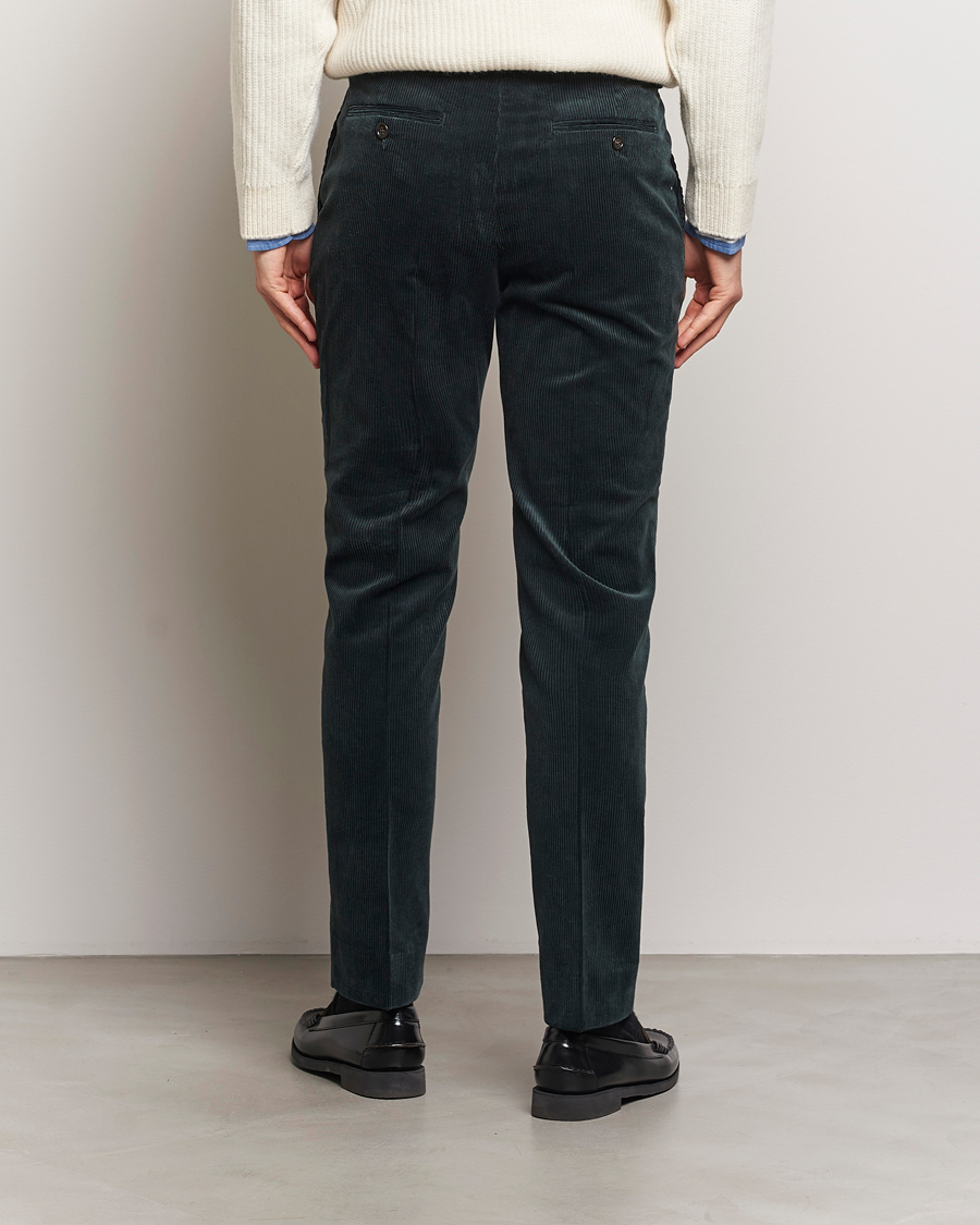 Men | Trousers | GANT | Slim Corduroy Suit Trousers Tartan Green