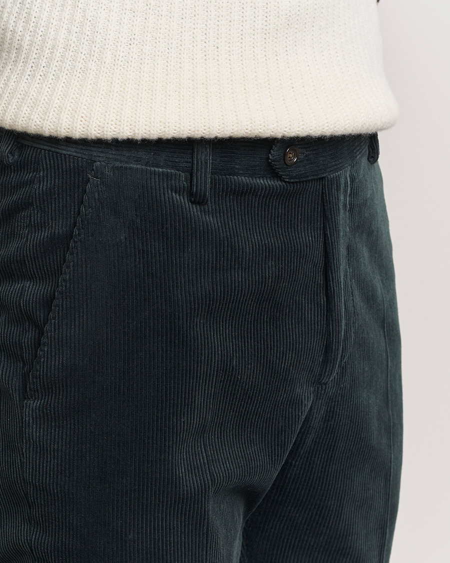 Men | Trousers | GANT | Slim Corduroy Suit Trousers Tartan Green