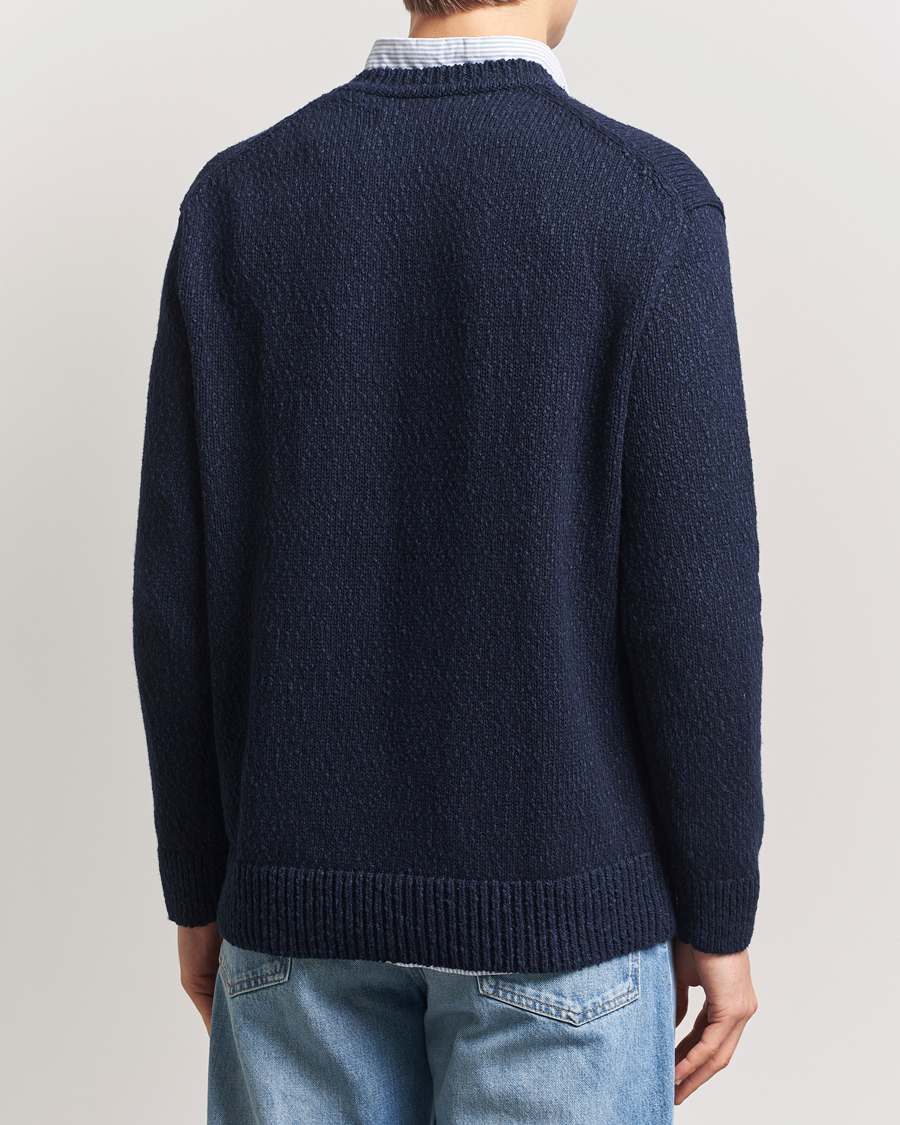 Men | Sweaters & Knitwear | GANT | Knitted Flag Sweater Evening Blue