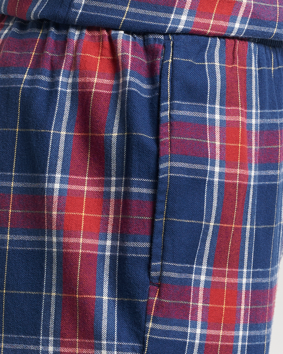 Men | Pyjamas & Robes | GANT | Checked Flannel Pyjama Set Persian Blue