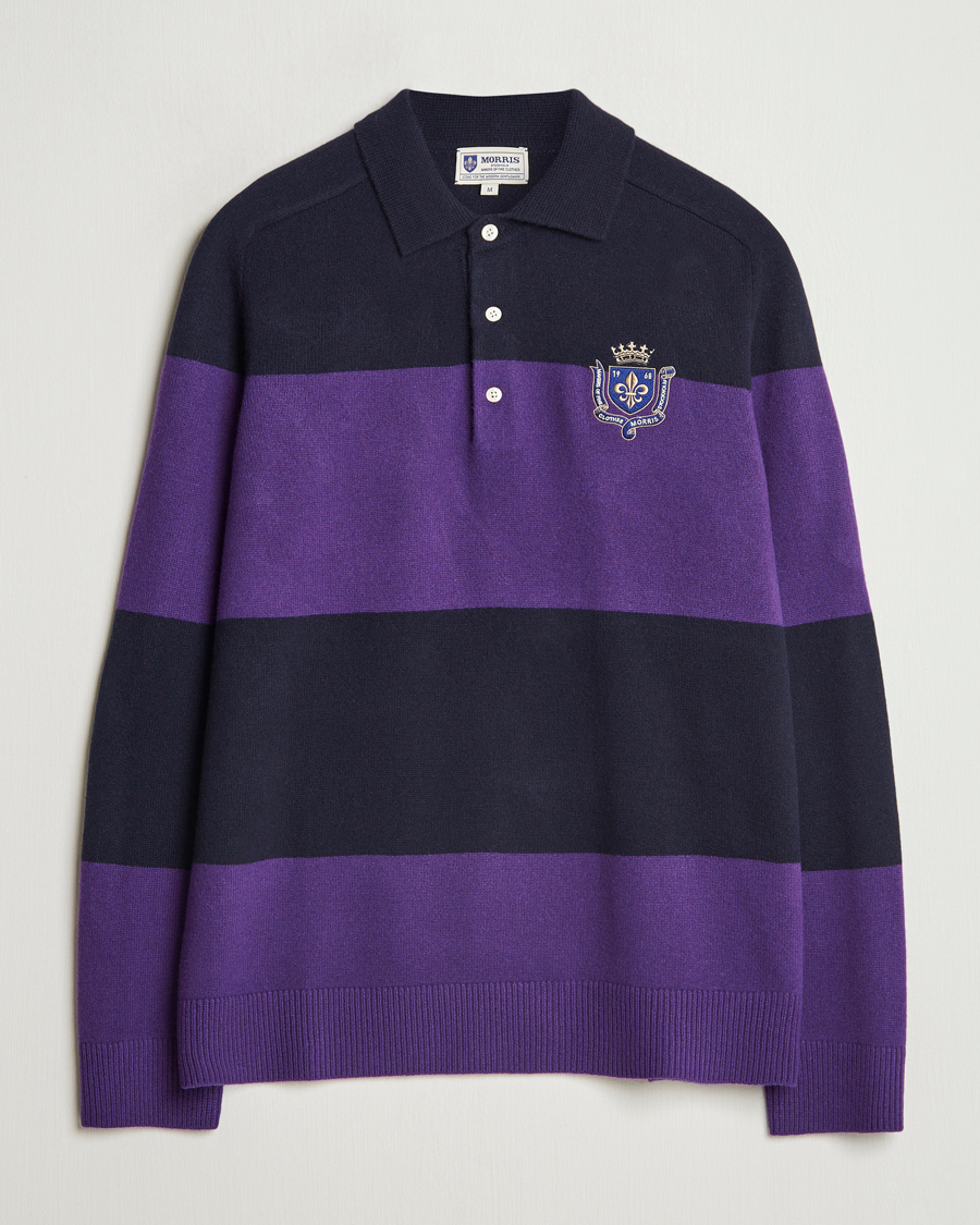 Men | Sweaters & Knitwear | Morris | Frank Knitted Rugger Purple