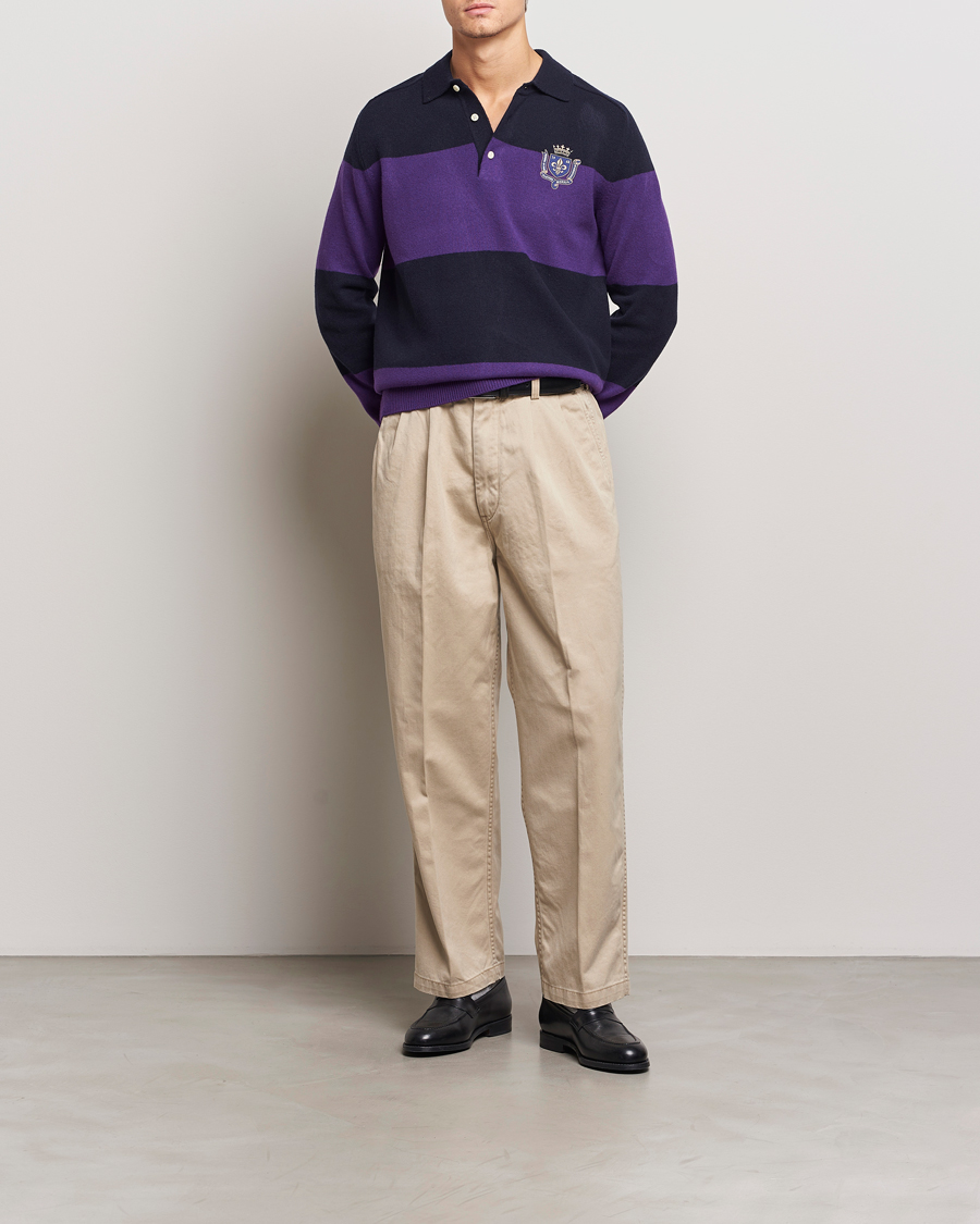 Men | Sweaters & Knitwear | Morris | Frank Knitted Rugger Purple