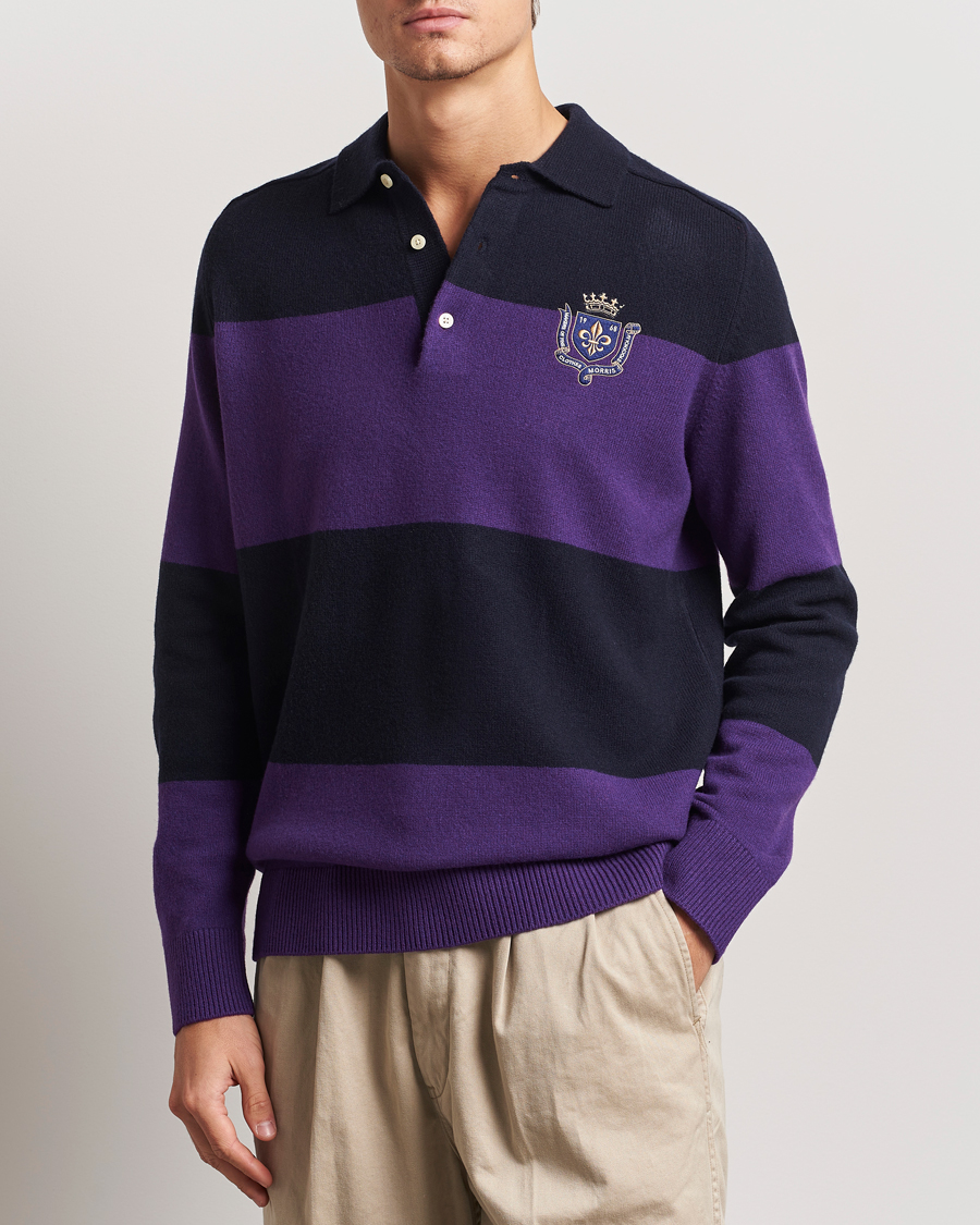 Men | Sweaters & Knitwear | Morris | Frank Knitted Rugger Purple