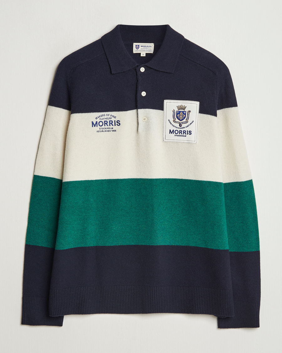 Men | Sweaters & Knitwear | Morris | Frank Knitted Rugger Old Blue