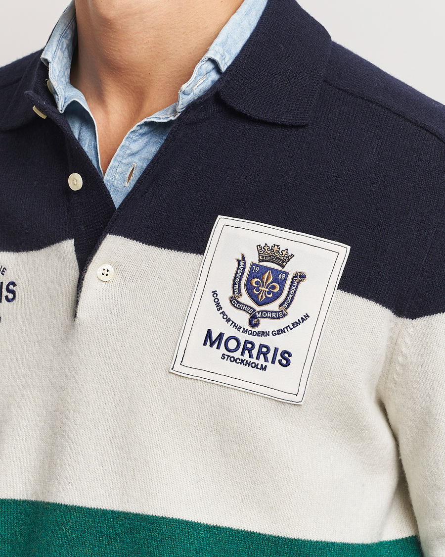 Men | Sweaters & Knitwear | Morris | Frank Knitted Rugger Old Blue