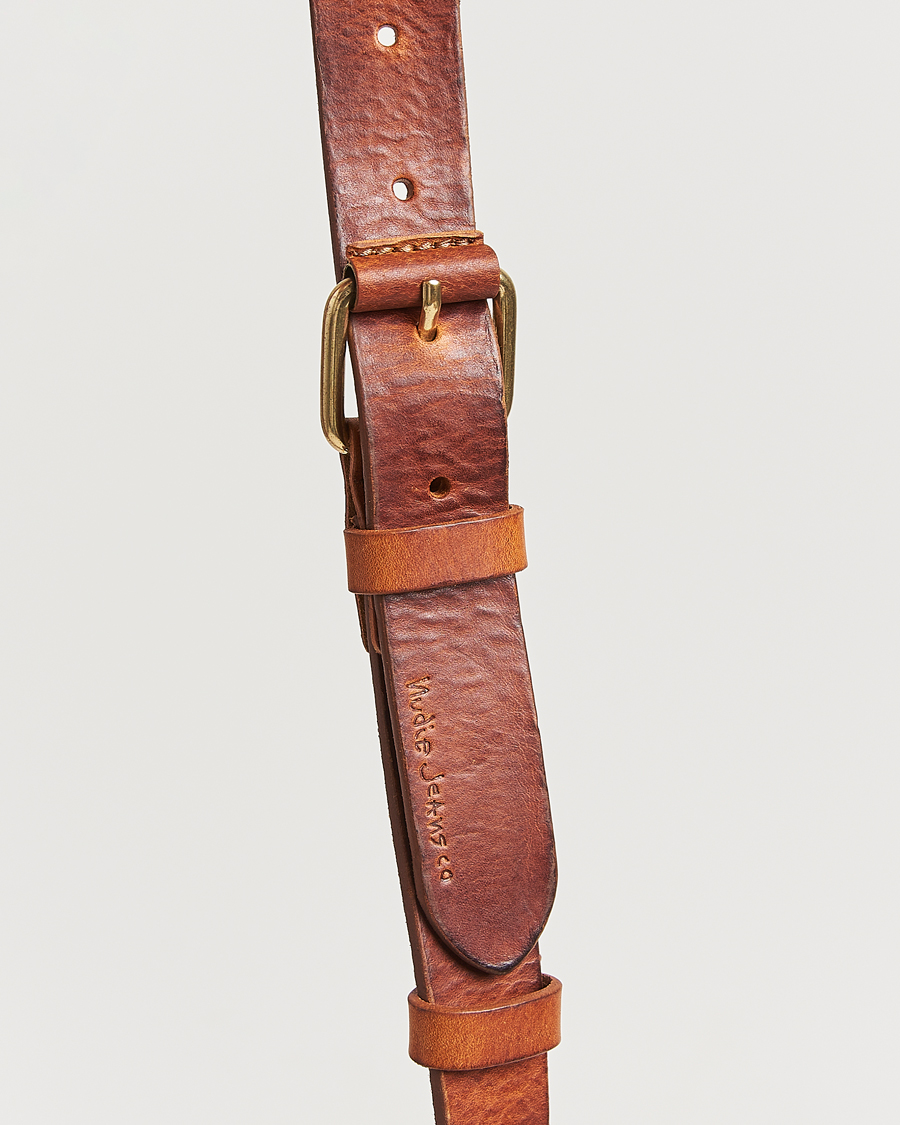 Men | Belts | Nudie Jeans | Dwayne Leather Belt Toffee Brown