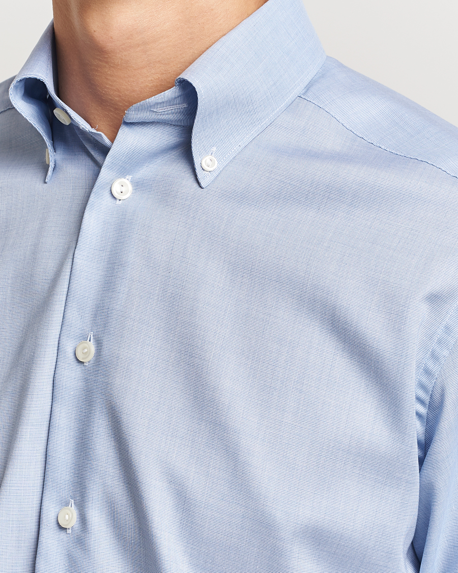 Men | Shirts | Eton | Slim Fit Wrinkle Free Oxford Shirt Light Blue