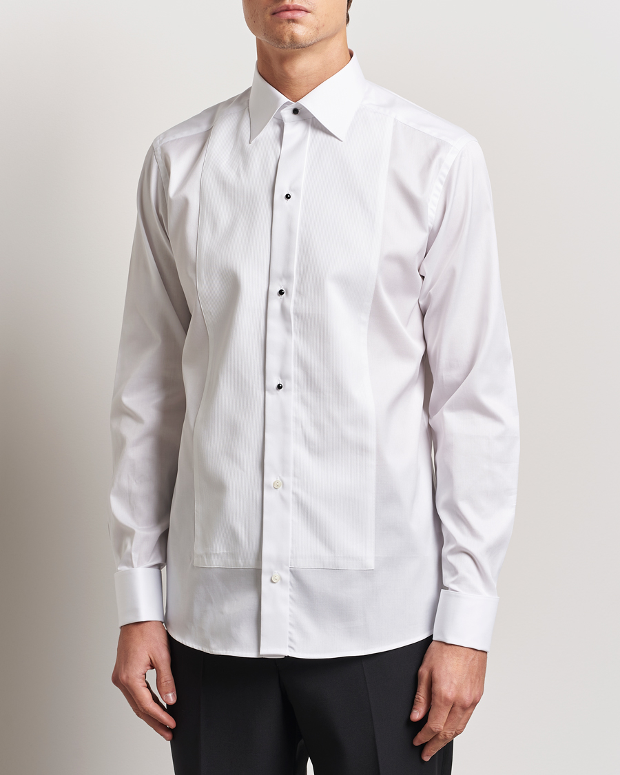 Men | Shirts | Eton | Slim Fit Plissé Tuxedo Shirt White