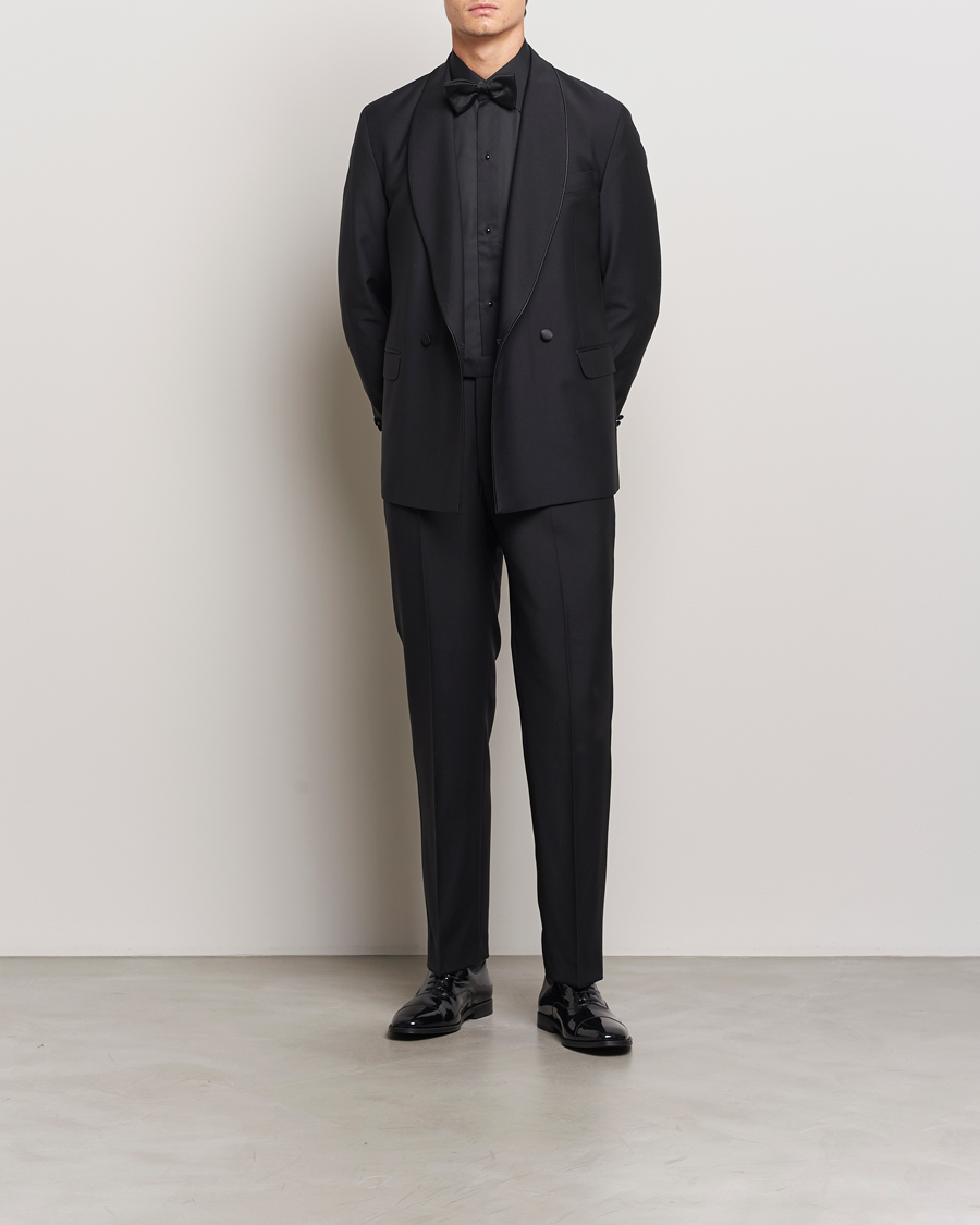 Men | Shirts | Eton | Slim Fit Plissé Tuxedo Shirt Black
