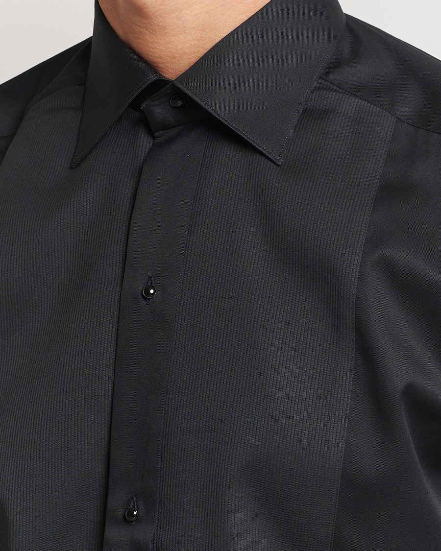Men | Shirts | Eton | Slim Fit Plissé Tuxedo Shirt Black