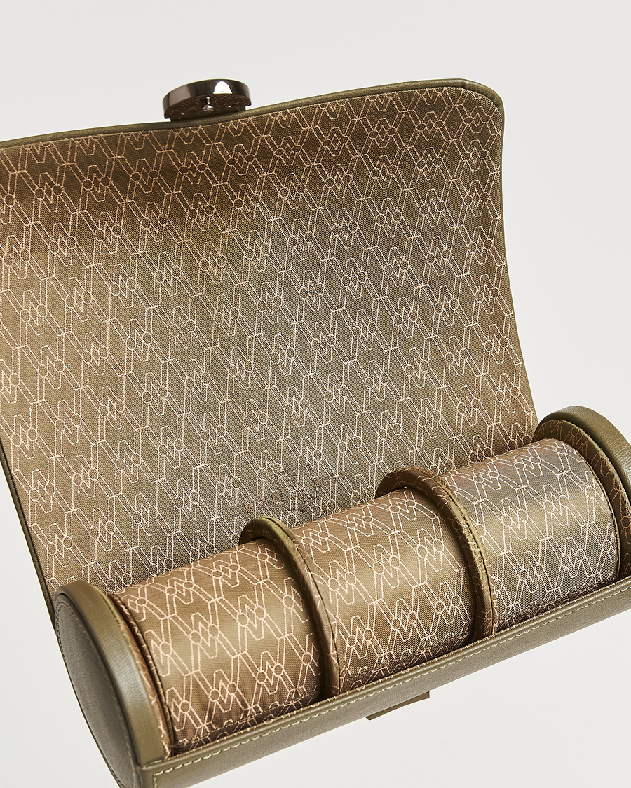 Men | Watch & Jewellery Boxes | WOLF | Triple Watch Roll Earth Olive