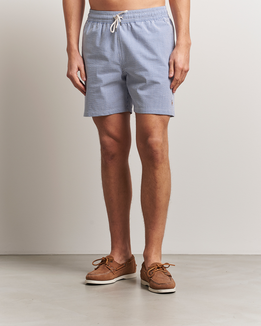 Men | Swimwear | Polo Ralph Lauren | Recycled Traveler Seersucker Swimshorts Cruise Royal