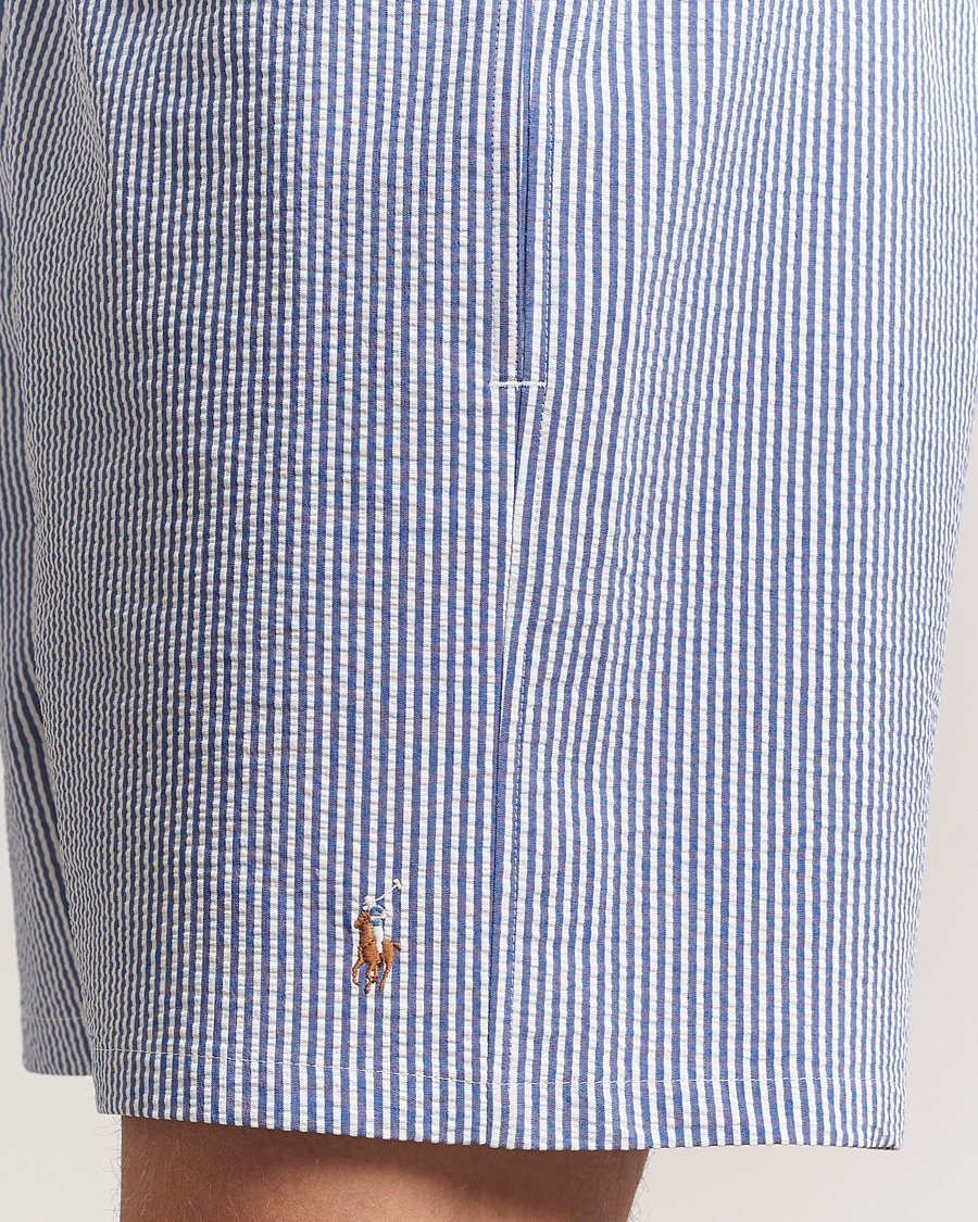 Men | Swimwear | Polo Ralph Lauren | Traveler Mid Trunk Seersucker Cruise Royal
