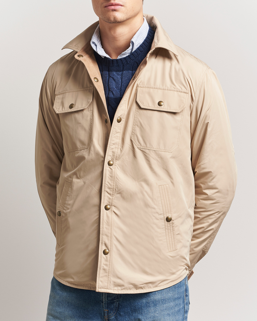 Men | Coats & Jackets | Polo Ralph Lauren | Reversible Lined Suede Shirt Jacket Khaki/Grey
