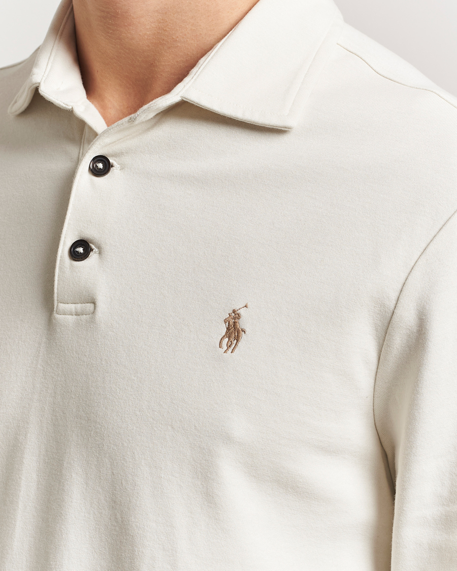 Men | Polo Shirts | Polo Ralph Lauren | Double Knit Long Sleeve Polo Parchment Cream
