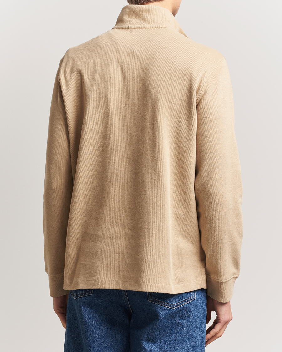 Men | Sweaters & Knitwear | Polo Ralph Lauren | Double Knit Jaquard Half Zip Sweater Coastal Beige