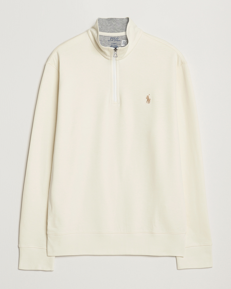 Men | Sweaters & Knitwear | Polo Ralph Lauren | Double Knit Half-Zip Sweater Parchment Cream