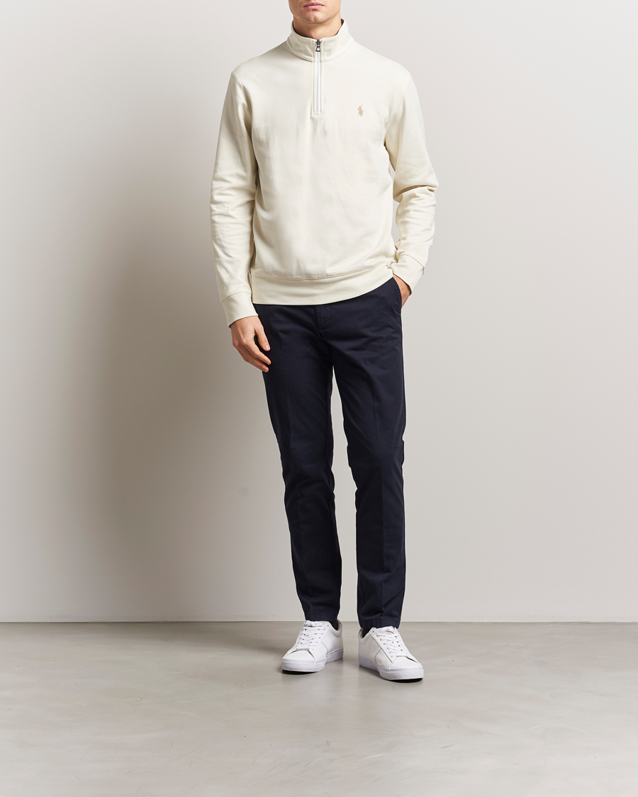 Men | Sweaters & Knitwear | Polo Ralph Lauren | Double Knit Half-Zip Sweater Parchment Cream